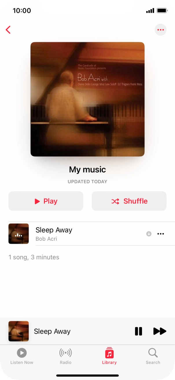 Press the song title. Press the song title.