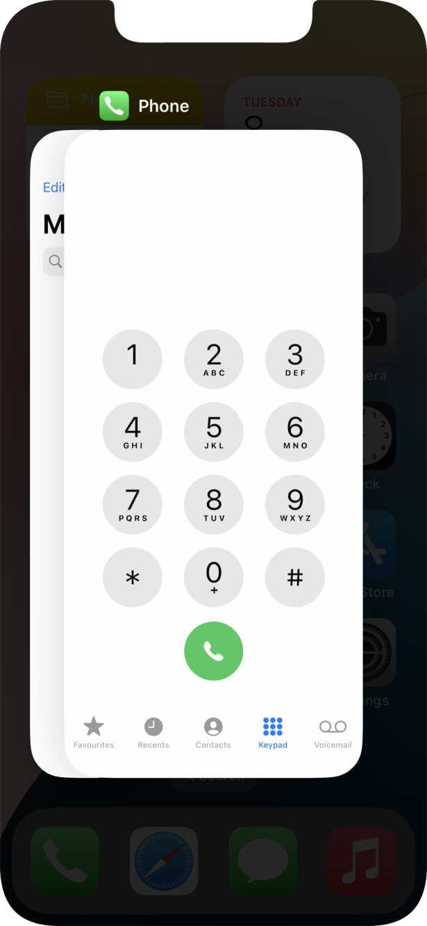 Slide upwards on the required application to end it. Slide upwards on the required application to end it.