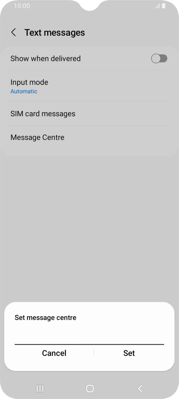 Key in +447802000332 and press Set.