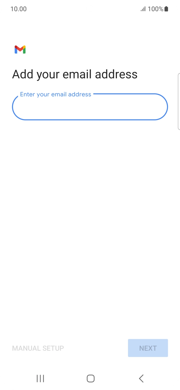 Press the field below 'Enter your email address' and key in your email address.