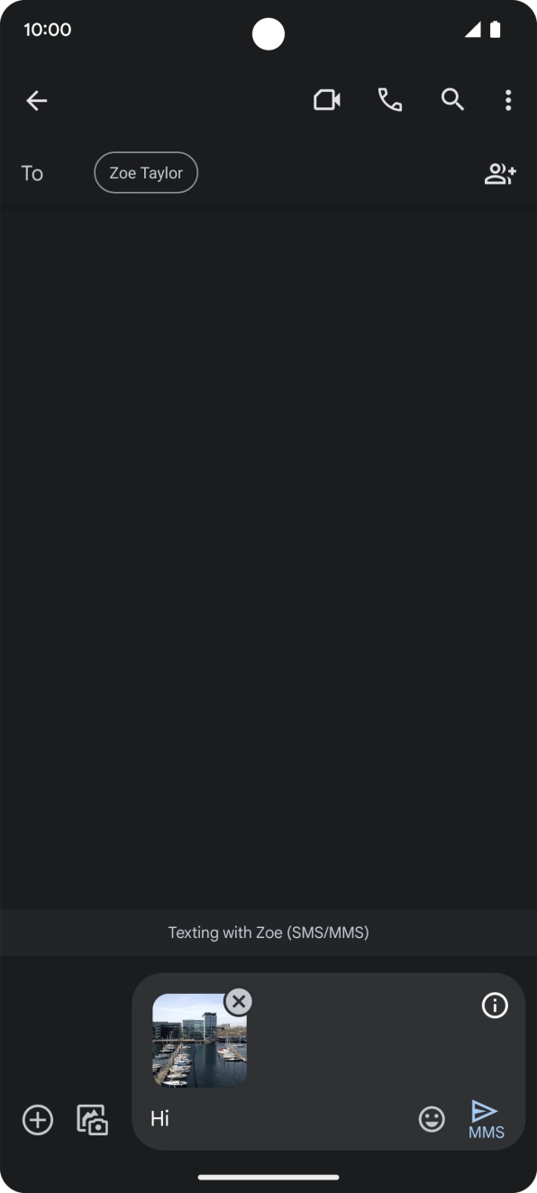 Press the send icon when you've finished your picture message.