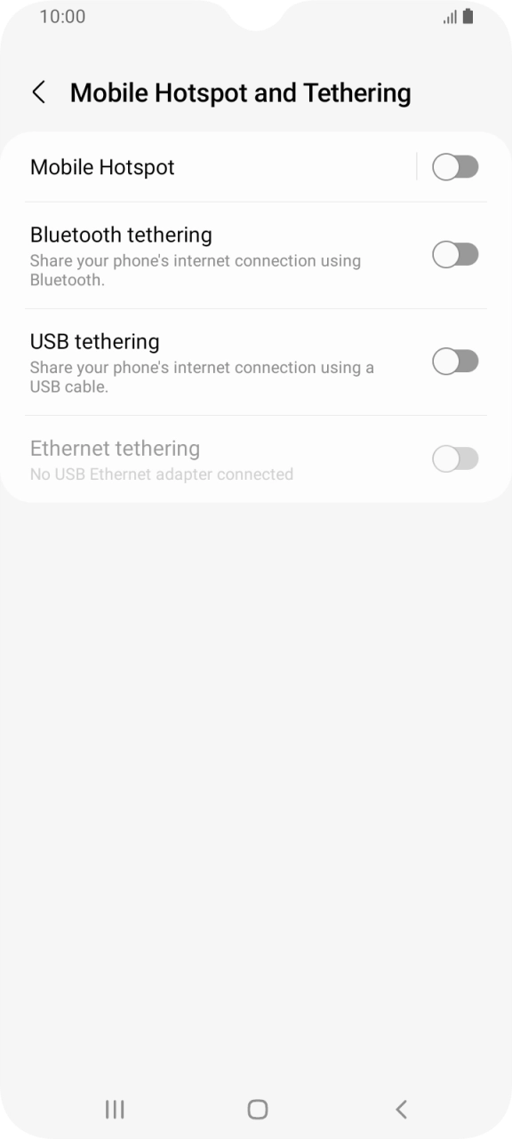 Press Mobile Hotspot.