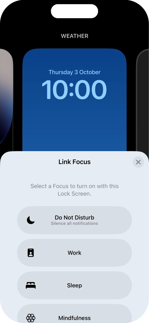 Press the required focus mode. Press the required focus mode.