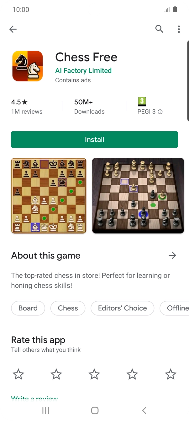 Press Install and follow the instructions on the screen to install the app.