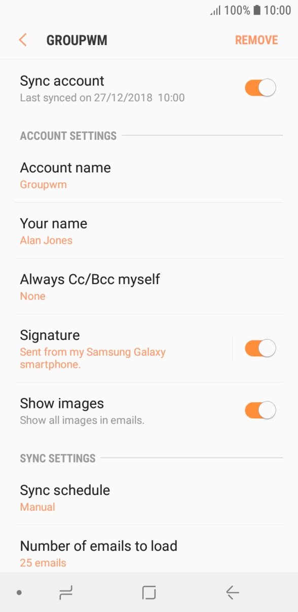 Press the indicator next to 'Sync account' to turn on the function. Press the indicator next to 'Sync account' to turn on the function.