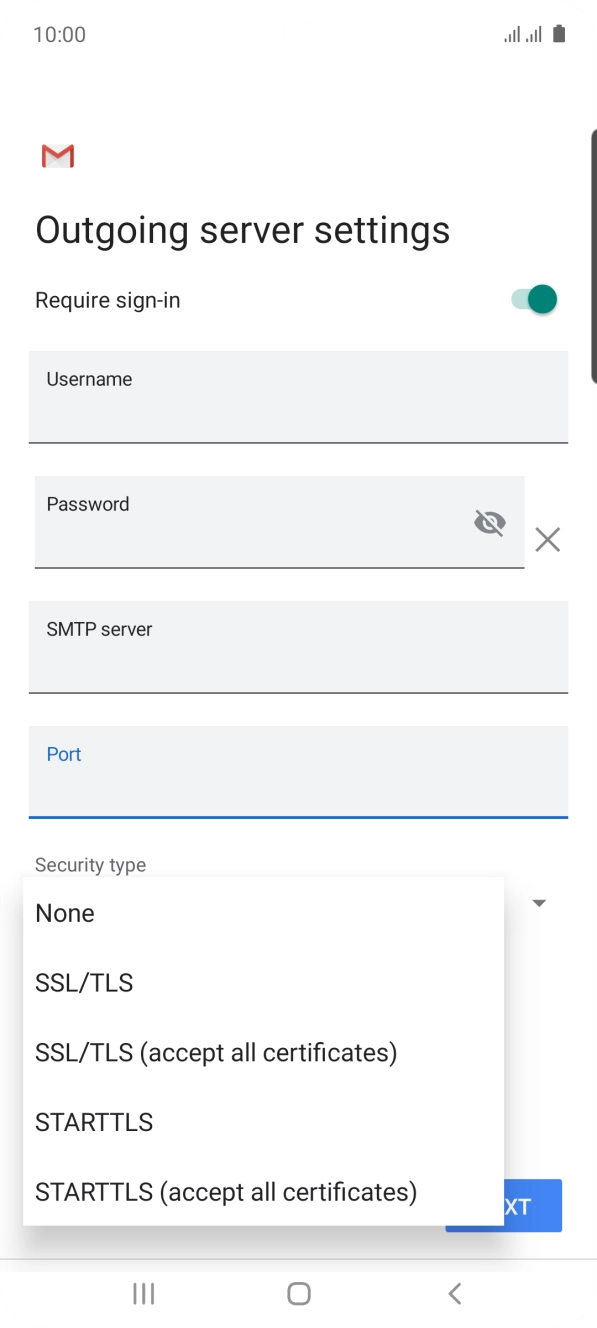 Press None to turn off the function.