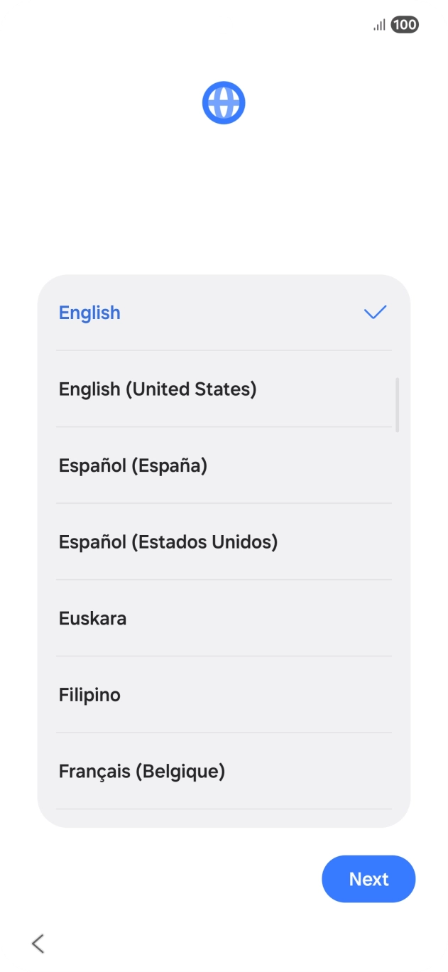 Press the required language.