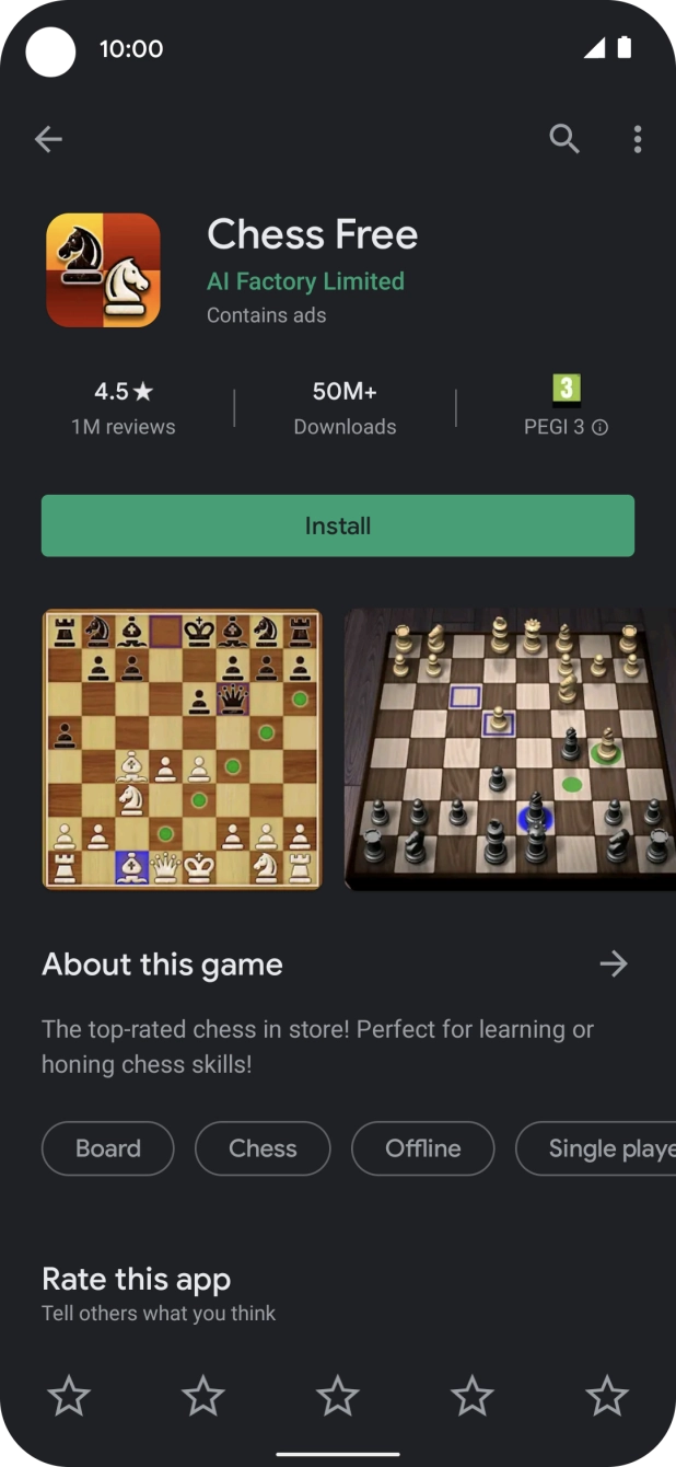 Press Install and follow the instructions on the screen to install the app.