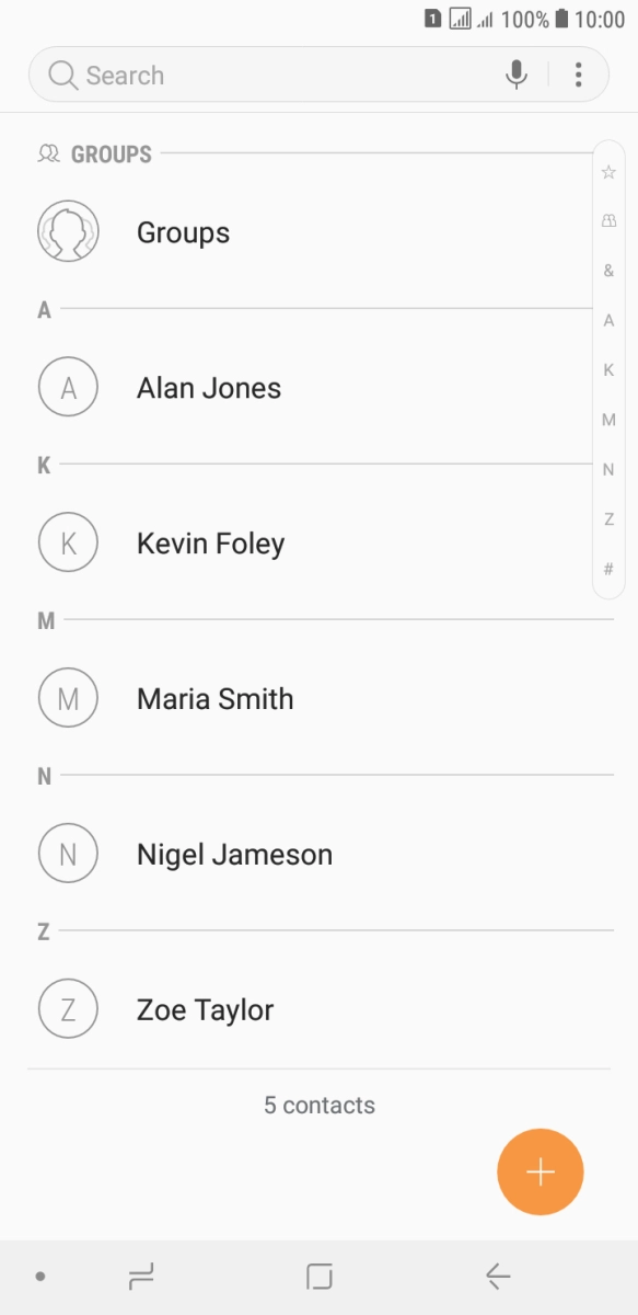 Press the required contact.