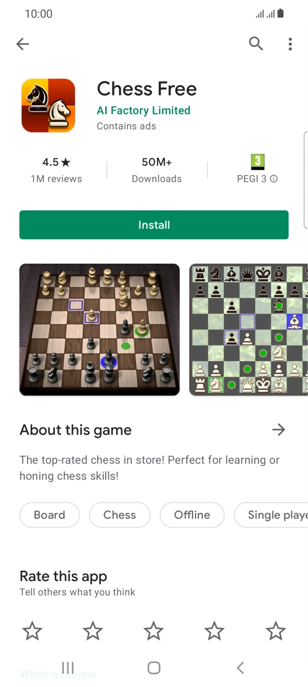 Press Install and follow the instructions on the screen to install the app.