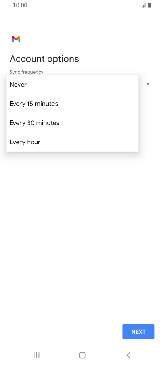 Press the required setting. Press the required setting.