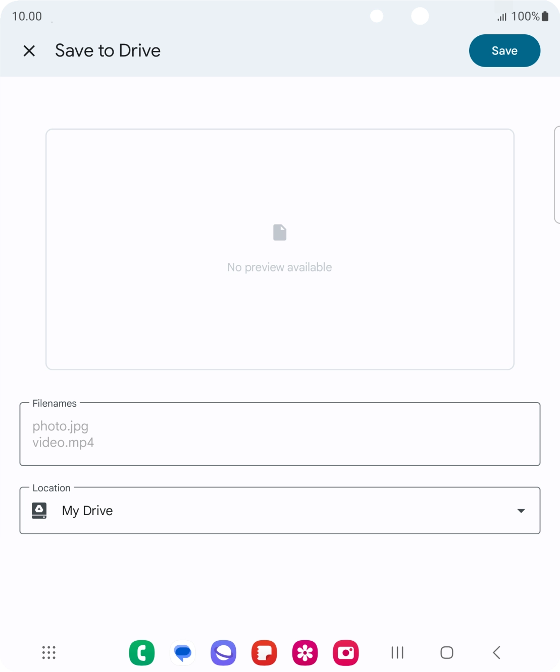 Press the field below 'Location' and go to the required folder.
