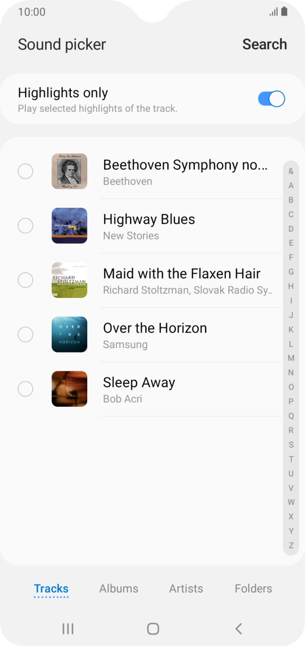 Press the required ring tones to hear them.