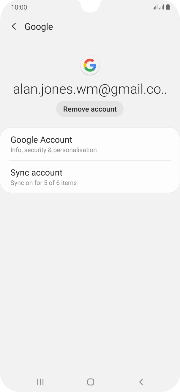 Press Sync account.
