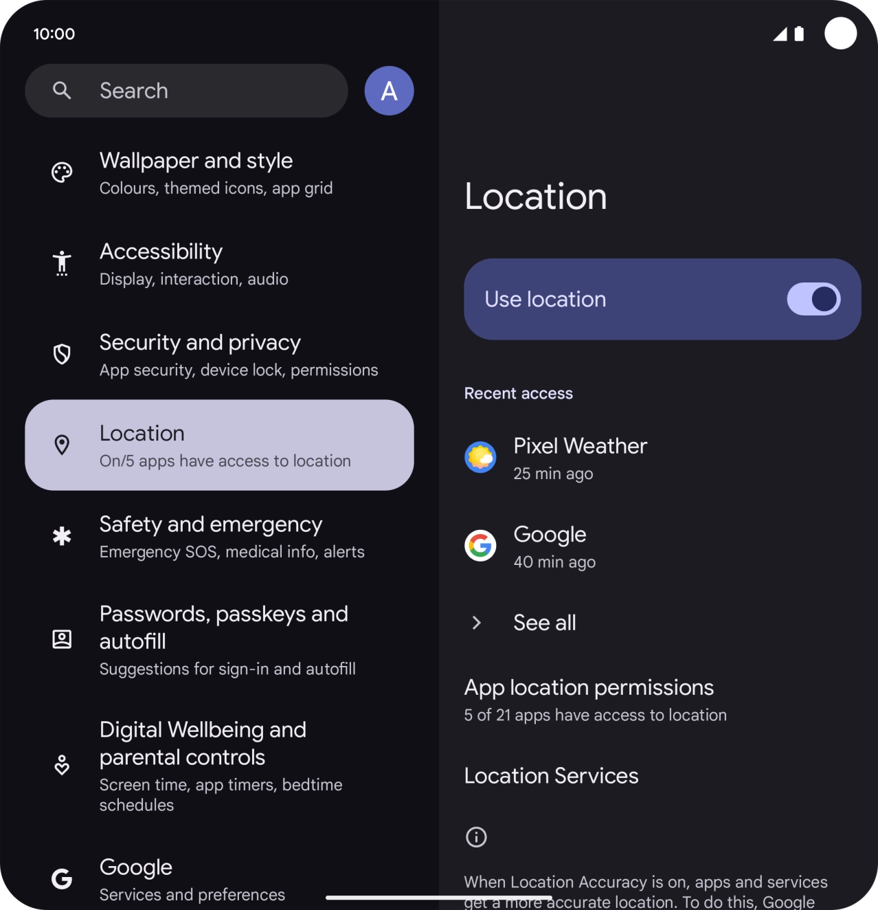 Press App location permissions. Press App location permissions.