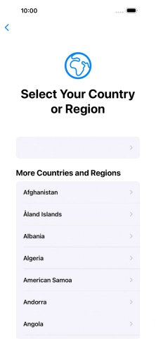 Press the required country or area.