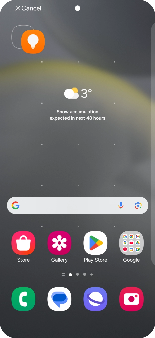 Drag the app icon to the required position on the home screen.