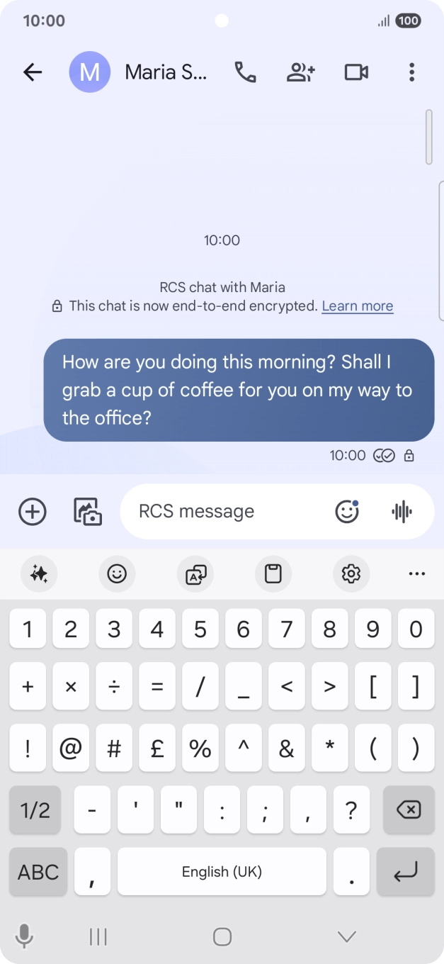 Start a conversation and press the AI icon.