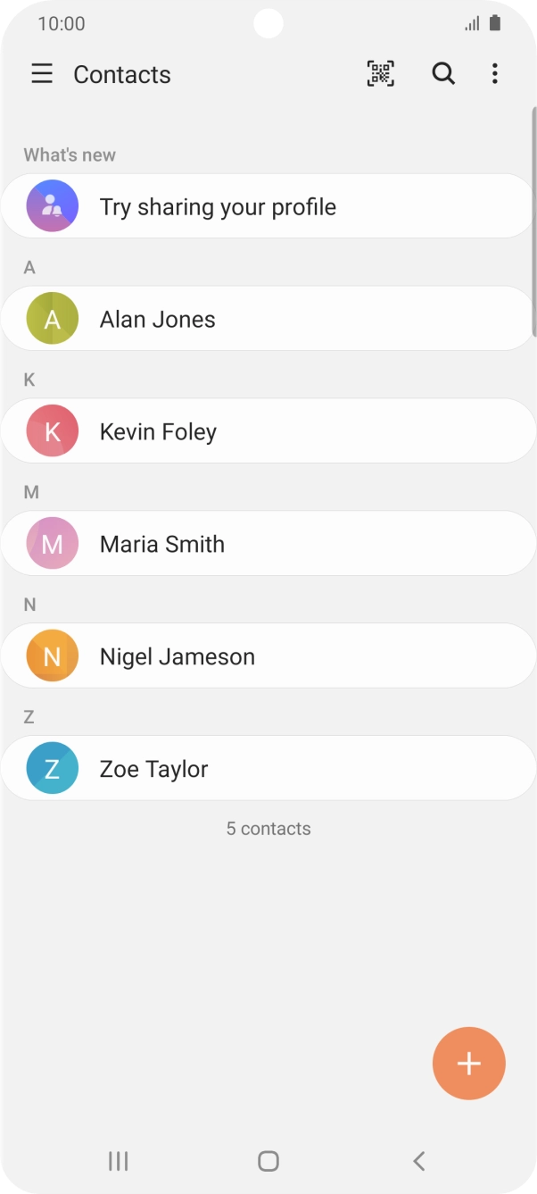Press the new contact icon.