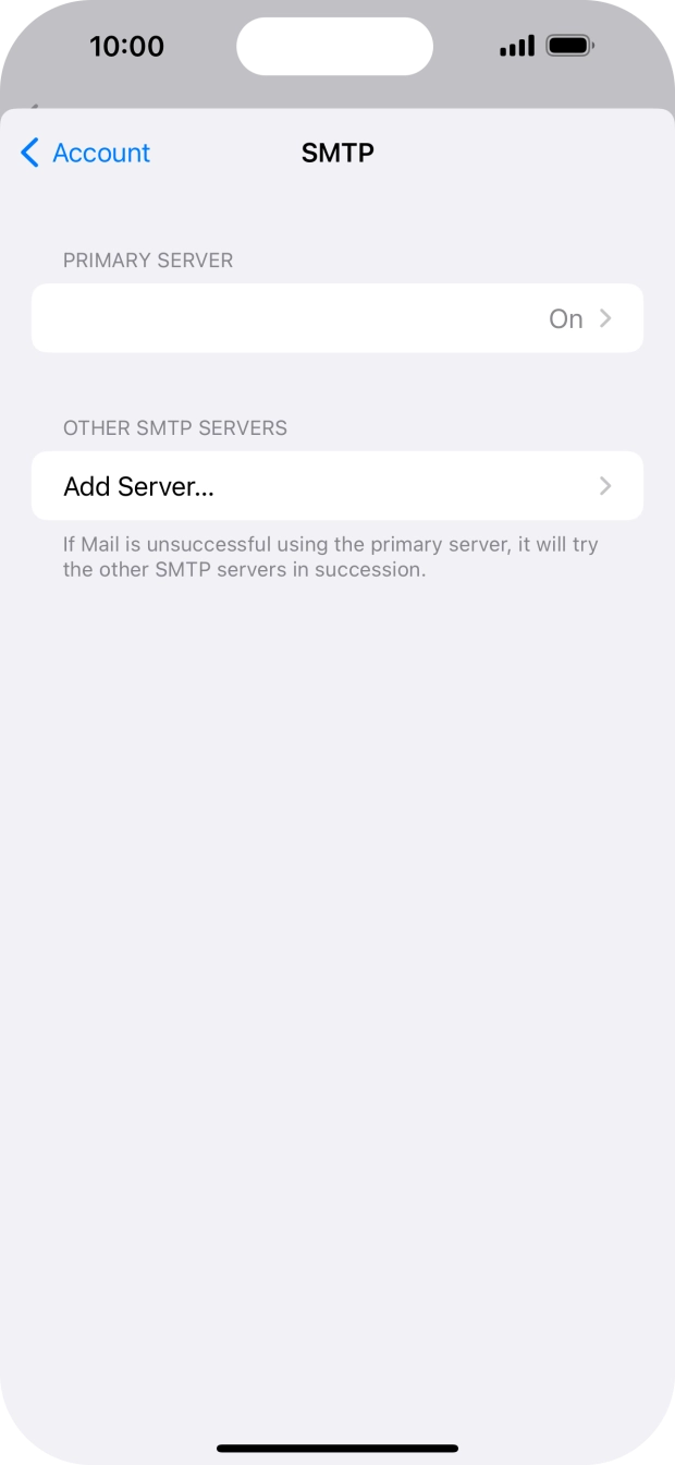 Press the field below 'PRIMARY SERVER'. Press the field below 'PRIMARY SERVER'.