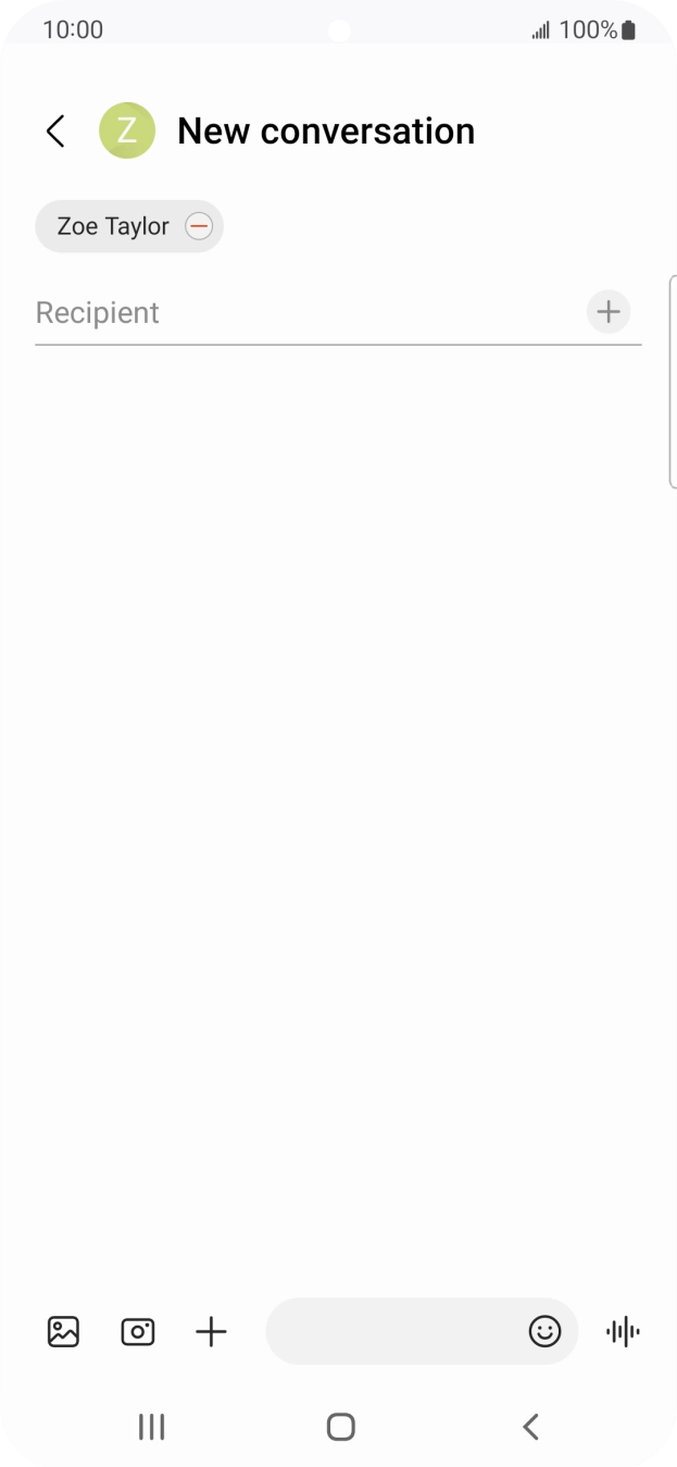 Press the text input field and write the text for your text message.