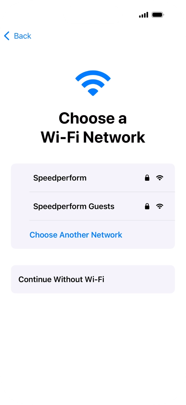 Press the required WiFi network.