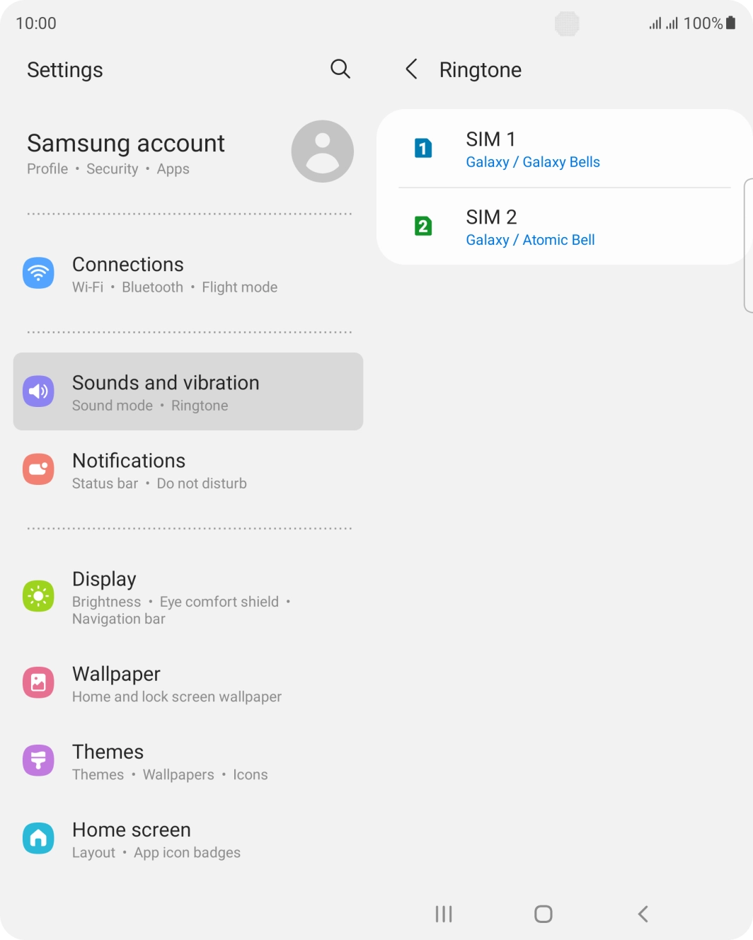 Press the required SIM.