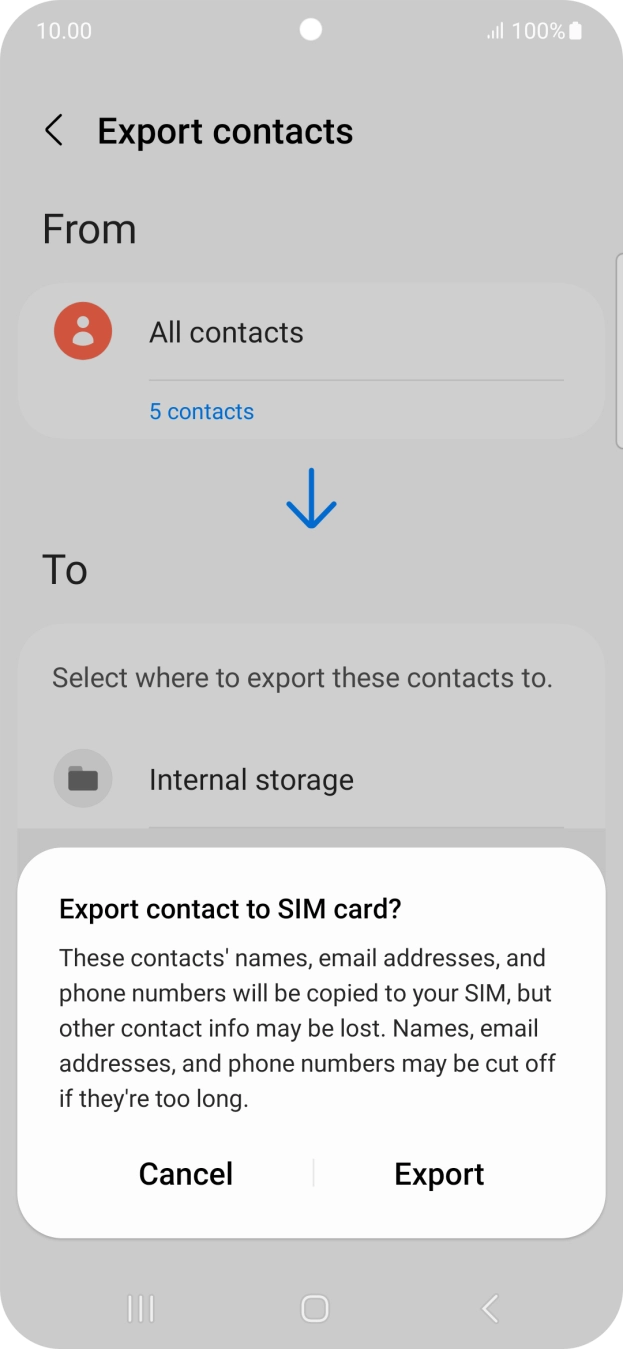 Press Export. Press Export.