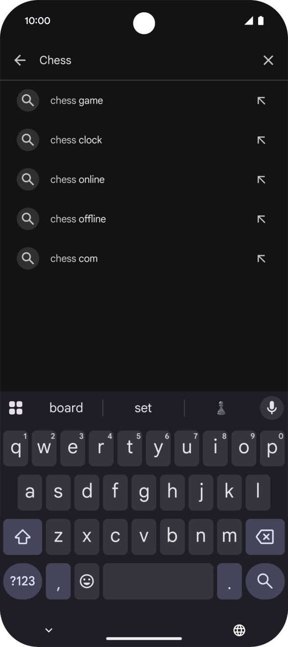 Key in the name or subject of the required app and press the search icon.