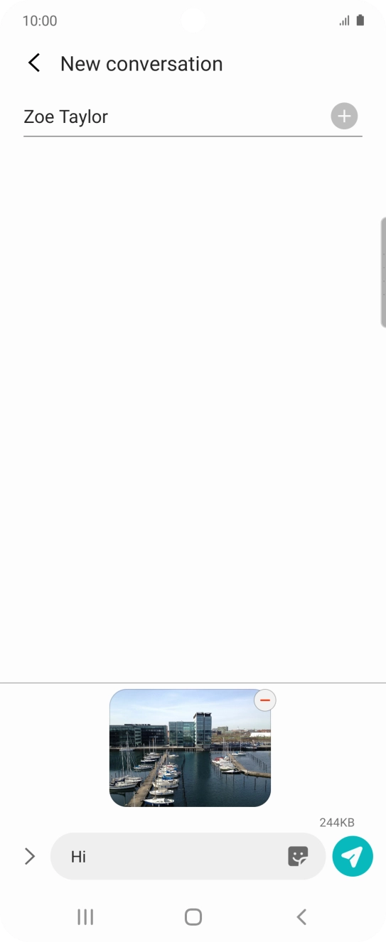 Press the send icon when you've finished your picture message. Press the send icon when you've finished your picture message.