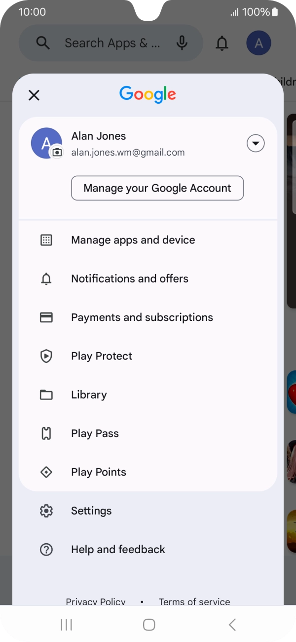 Press Manage apps and device.