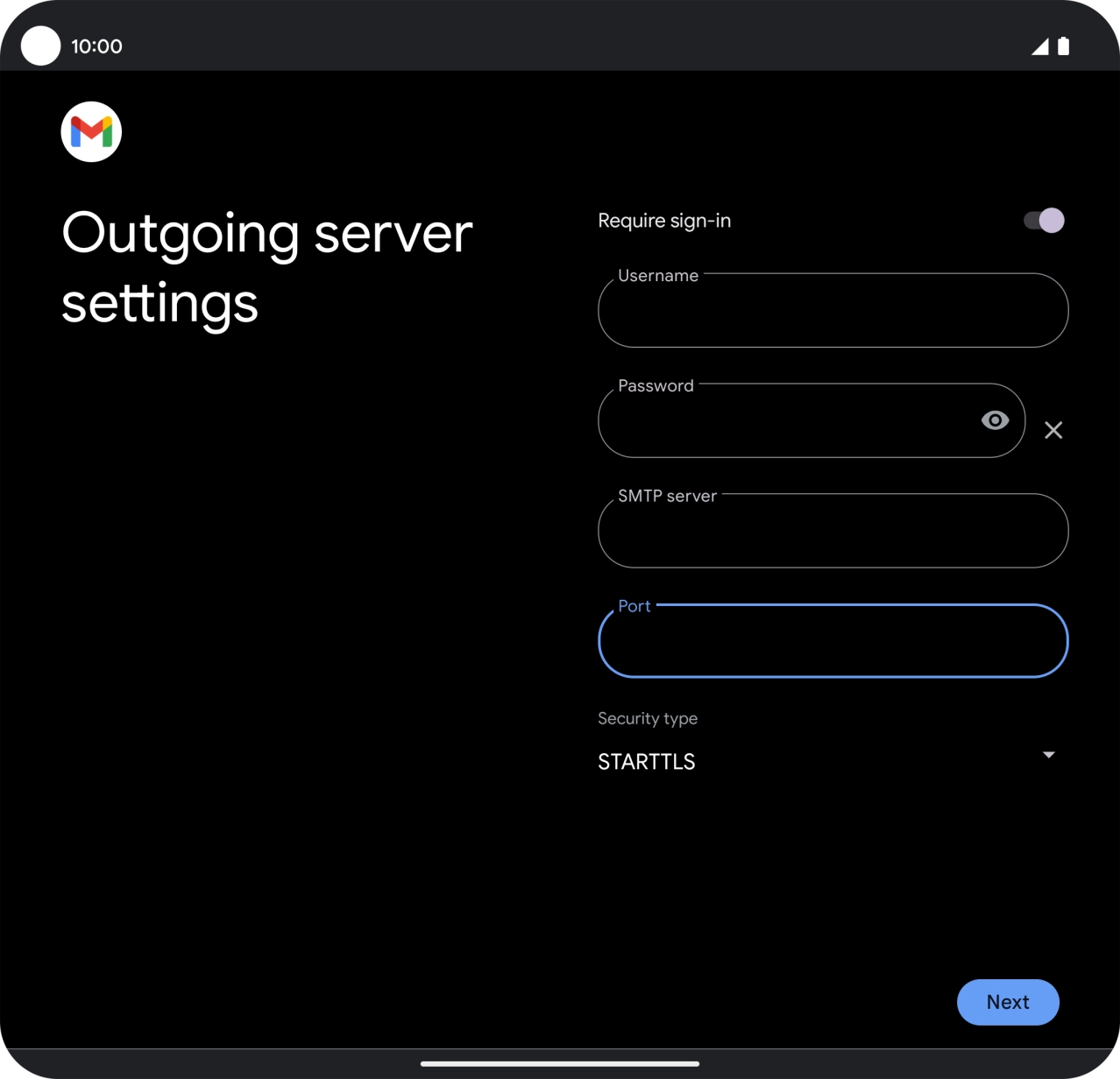 Press the drop down list below 'Security type'. Press the drop down list below 'Security type'.