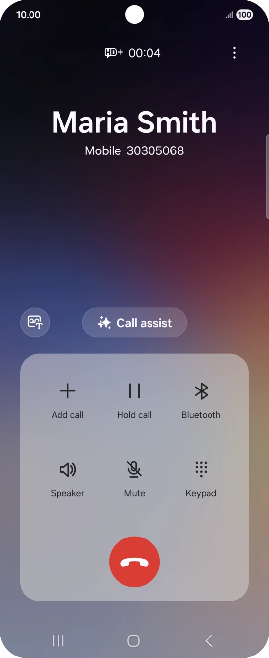 To use Galaxy AI for translation during a call, press Call assist.