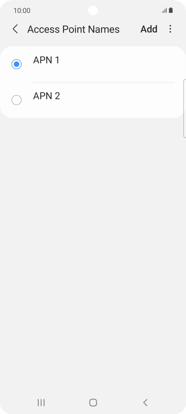 Press the field next to the data connection to activate it. Press the field next to the data connection to activate it.
