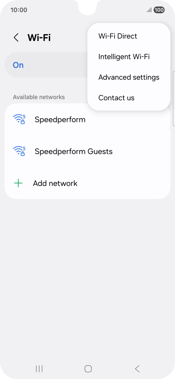 Press Intelligent Wi-Fi. Press Intelligent Wi-Fi.