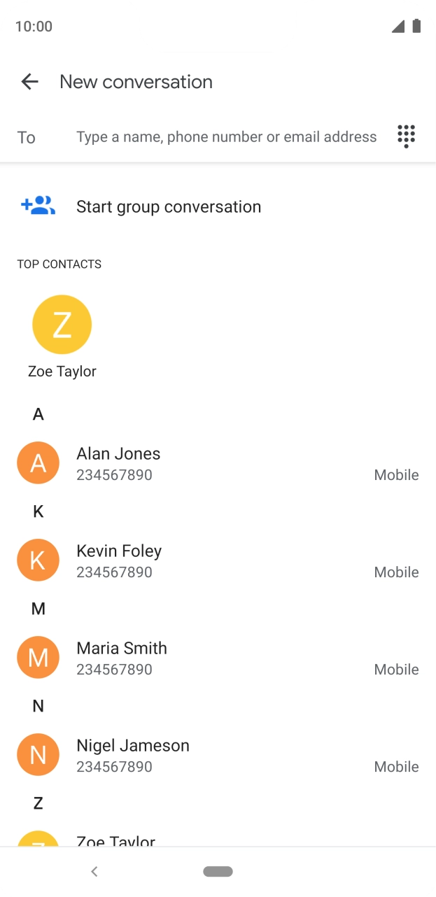 Press the field next to 'To' and key in the first letters of the recipient's name. Press the field next to 'To' and key in the first letters of the recipient's name.