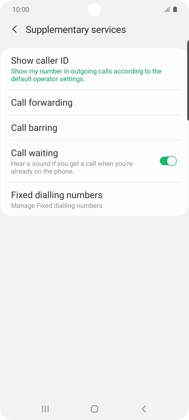 Press Call forwarding.