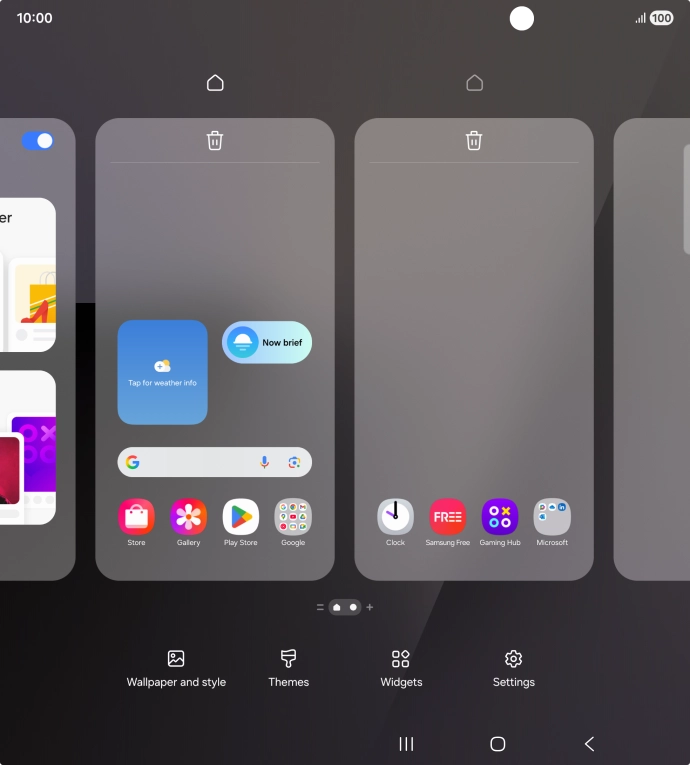 Press the required setting and follow the instructions on the screen to personalise the appearance of the home screen.