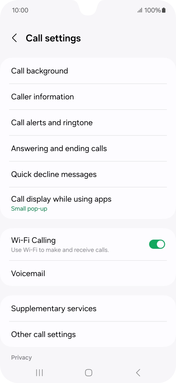Press Supplementary services.
