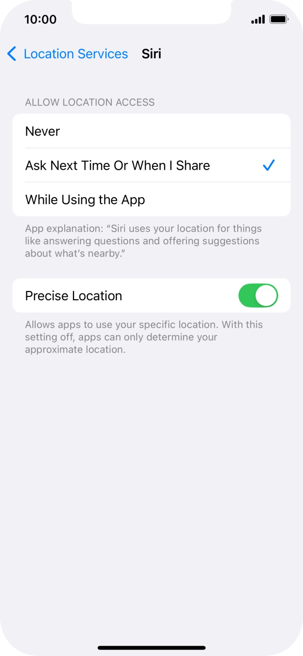 Press the required setting to turn the function on or off. Press the required setting to turn the function on or off.