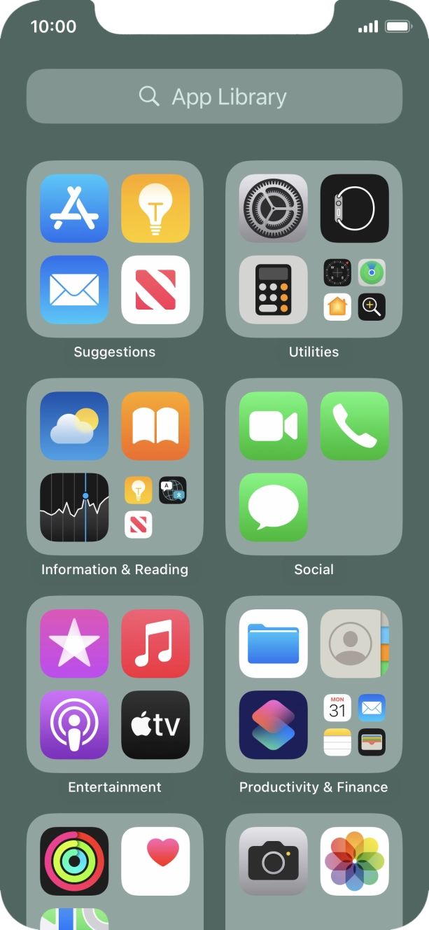 Press the required app. Press the required app.