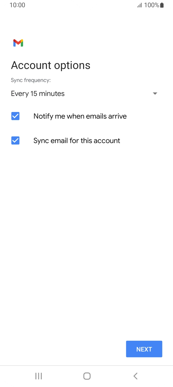 Press the drop down list below 'Sync frequency:'. Press the drop down list below 'Sync frequency:'.