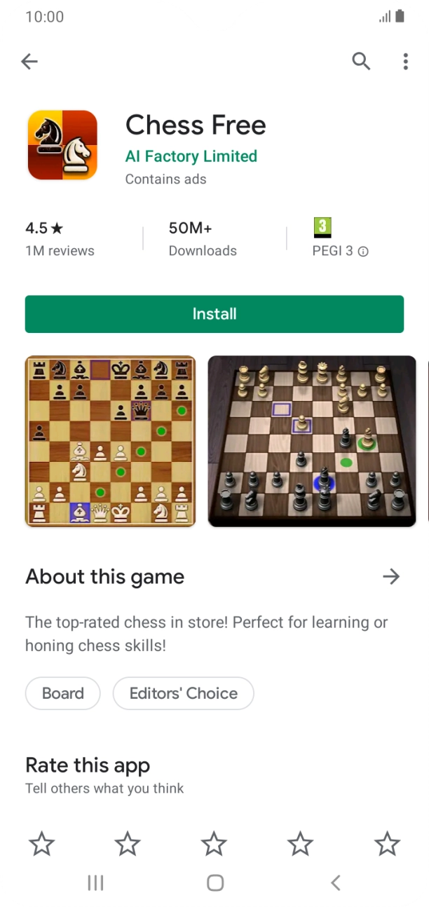 Press Install and follow the instructions on the screen to install the app.