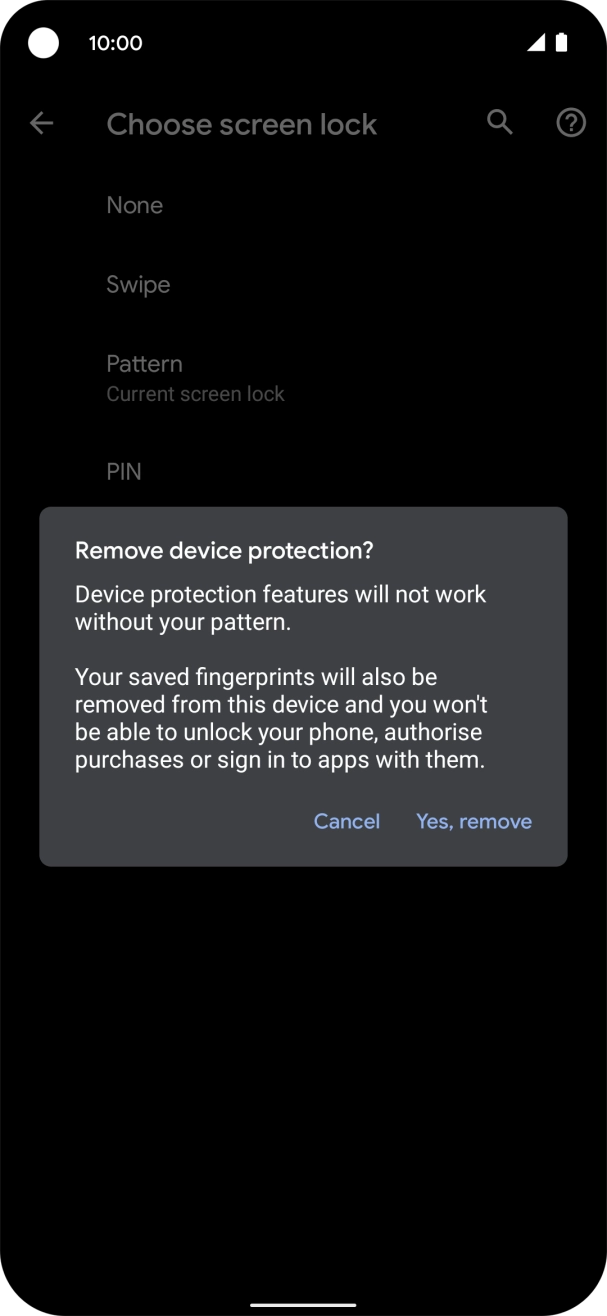 Press Yes, remove. Press Yes, remove.