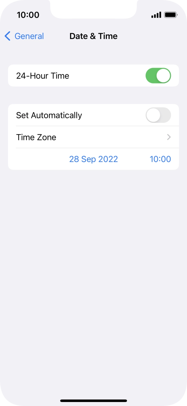 Press the indicator next to 'Set Automatically' to turn on the function.