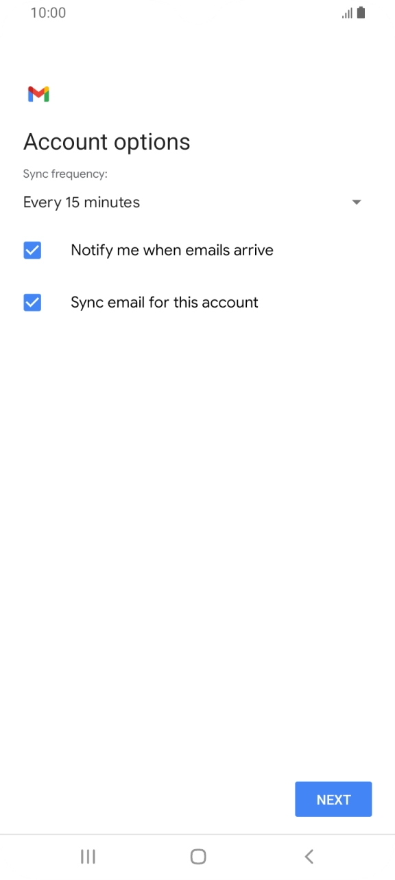 Press the drop down list below 'Sync frequency:'. Press the drop down list below 'Sync frequency:'.