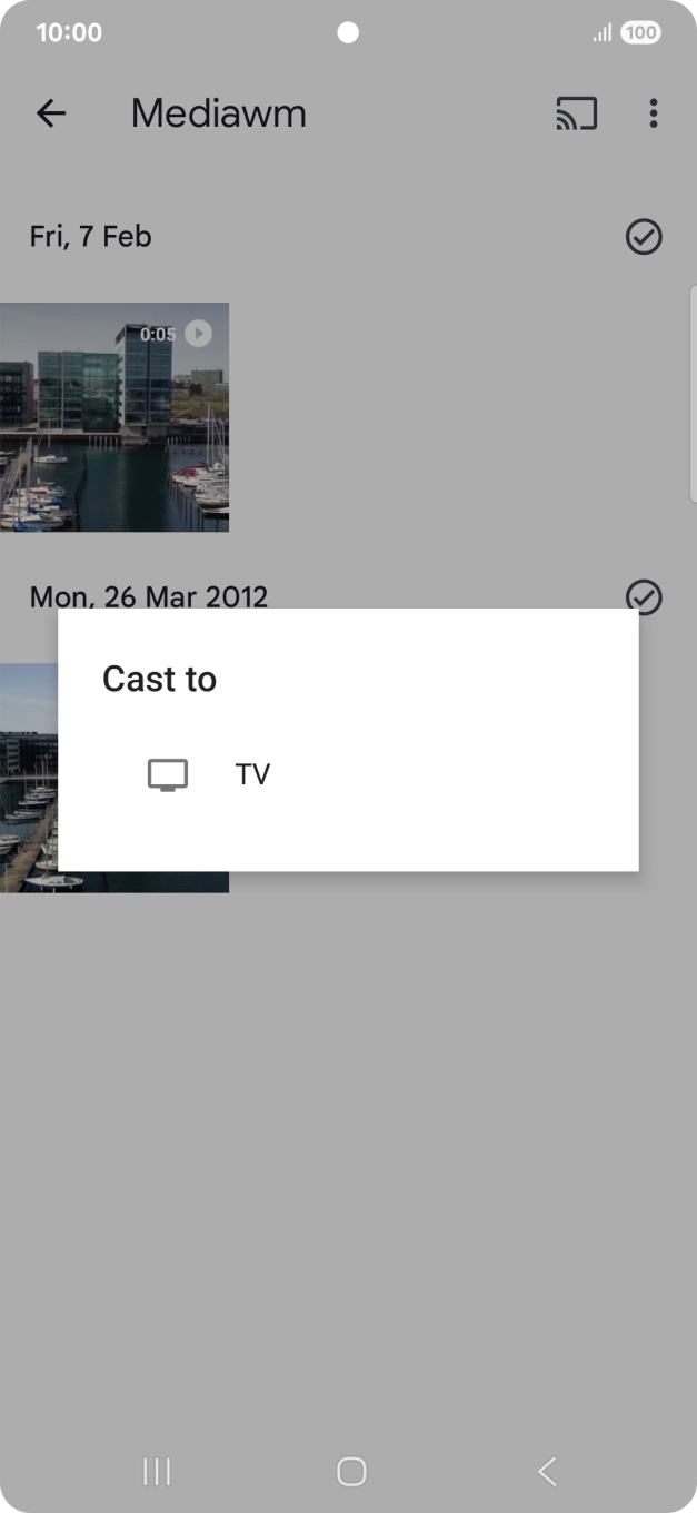 Press the required device.