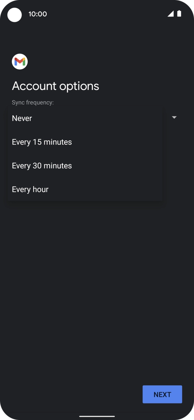 Press the required setting. Press the required setting.