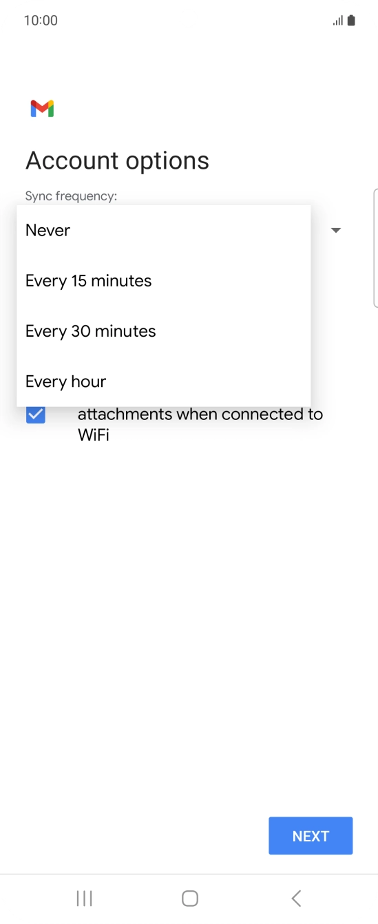Press the required setting. Press the required setting.