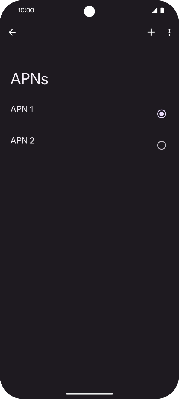 Press the field next to the data connection to activate it.